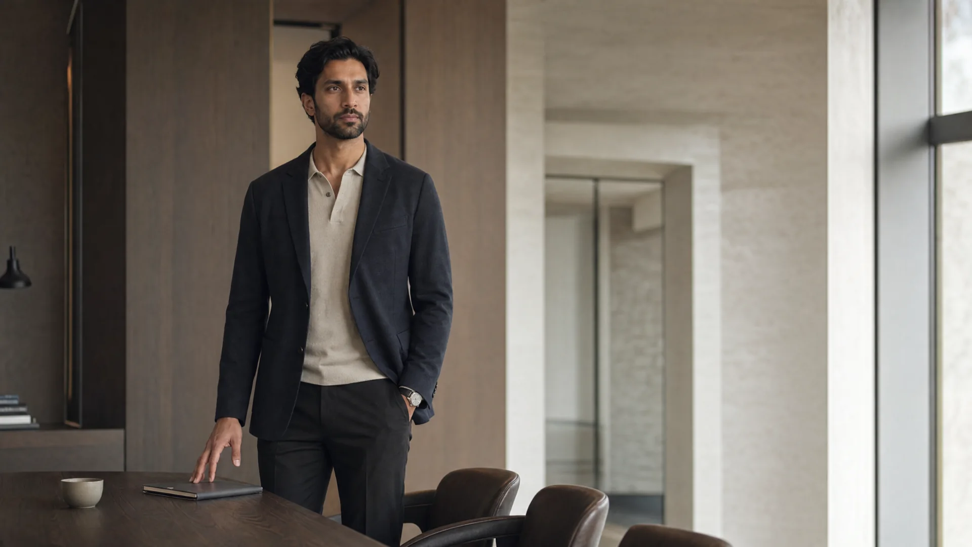 Ravi preparing for a meeting